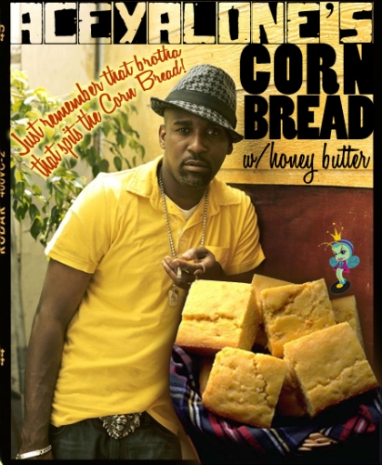 Sweet cornbread with real corn kernels saturated in a honey butter glaze