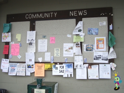 The little town was so cute! This was their Community News bulliten