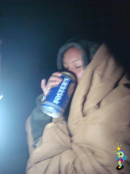 even though it was cold as shit, we shared a Fosters... and it was delicious!